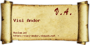 Visi Andor névjegykártya