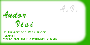 andor visi business card